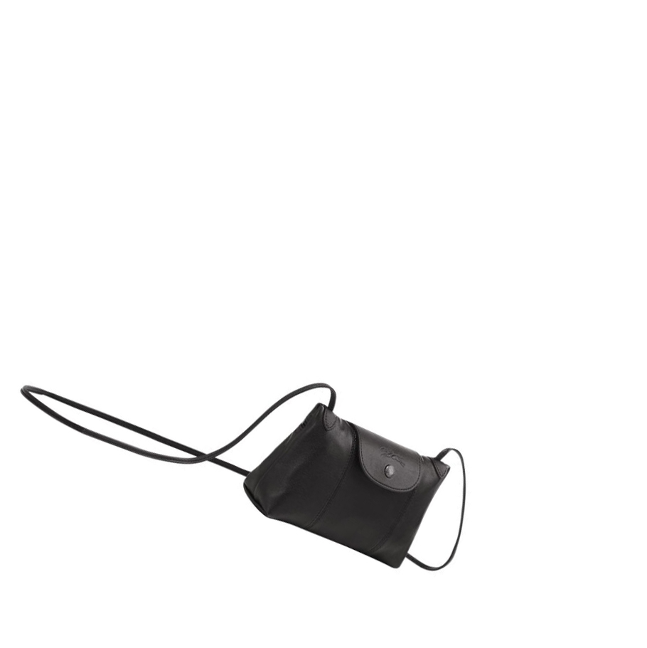Longchamp Le Pliage Cuir Naisten Crossbody Laukut Mustat | Fi-IJZN713