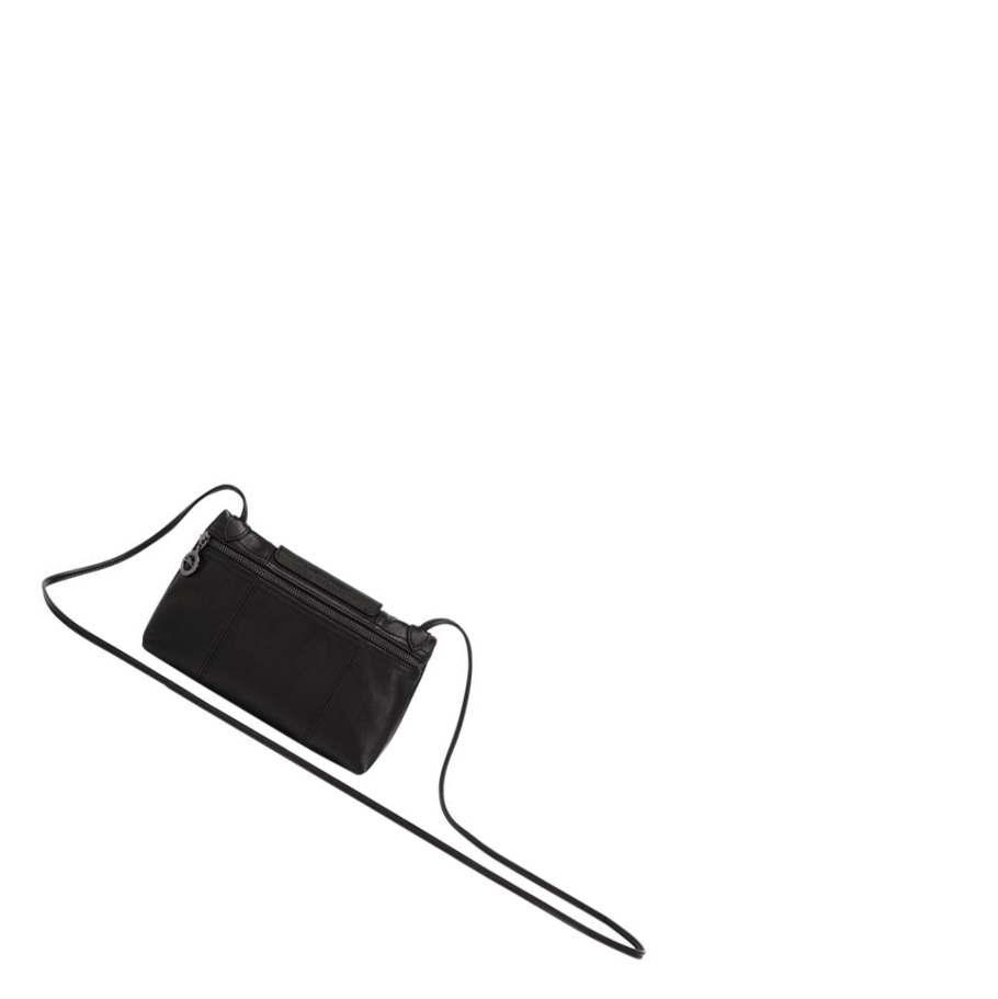 Longchamp Le Pliage Cuir Naisten Crossbody Laukut Mustat | Fi-IJZN713