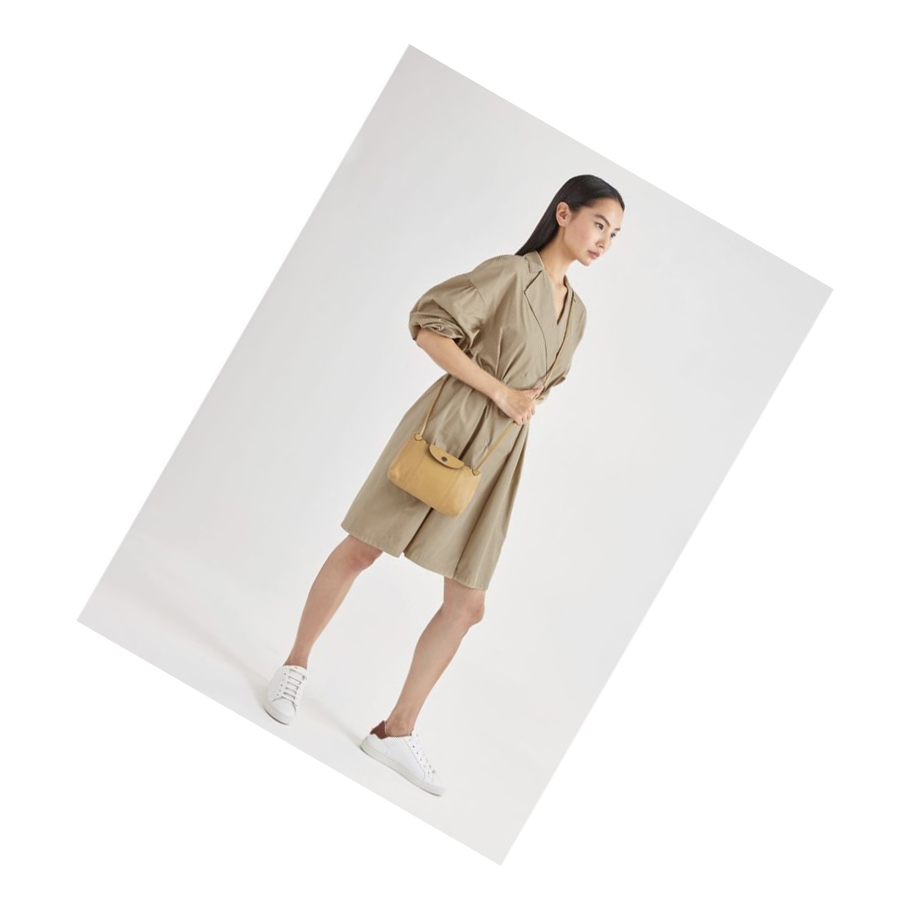 Longchamp Le Pliage Cuir Naisten Crossbody Laukut Beige | Fi-MJPF436