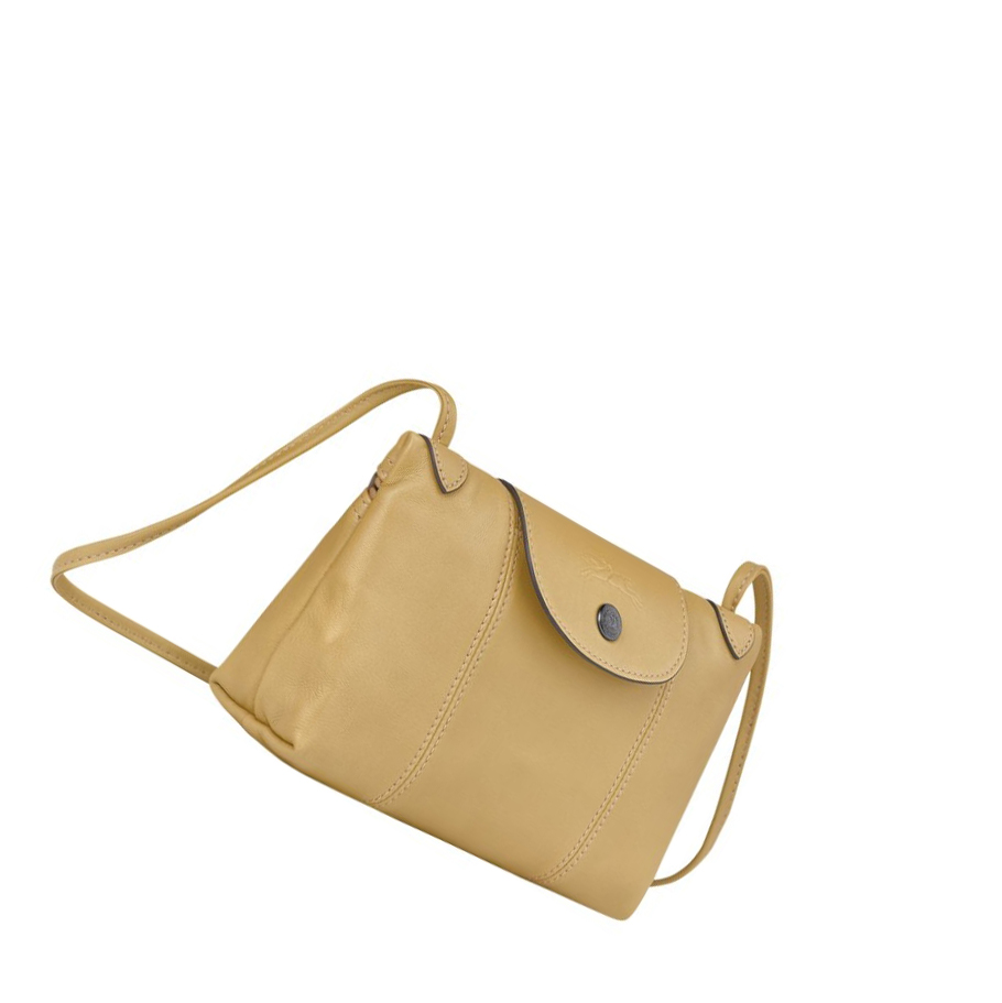 Longchamp Le Pliage Cuir Naisten Crossbody Laukut Beige | Fi-MJPF436