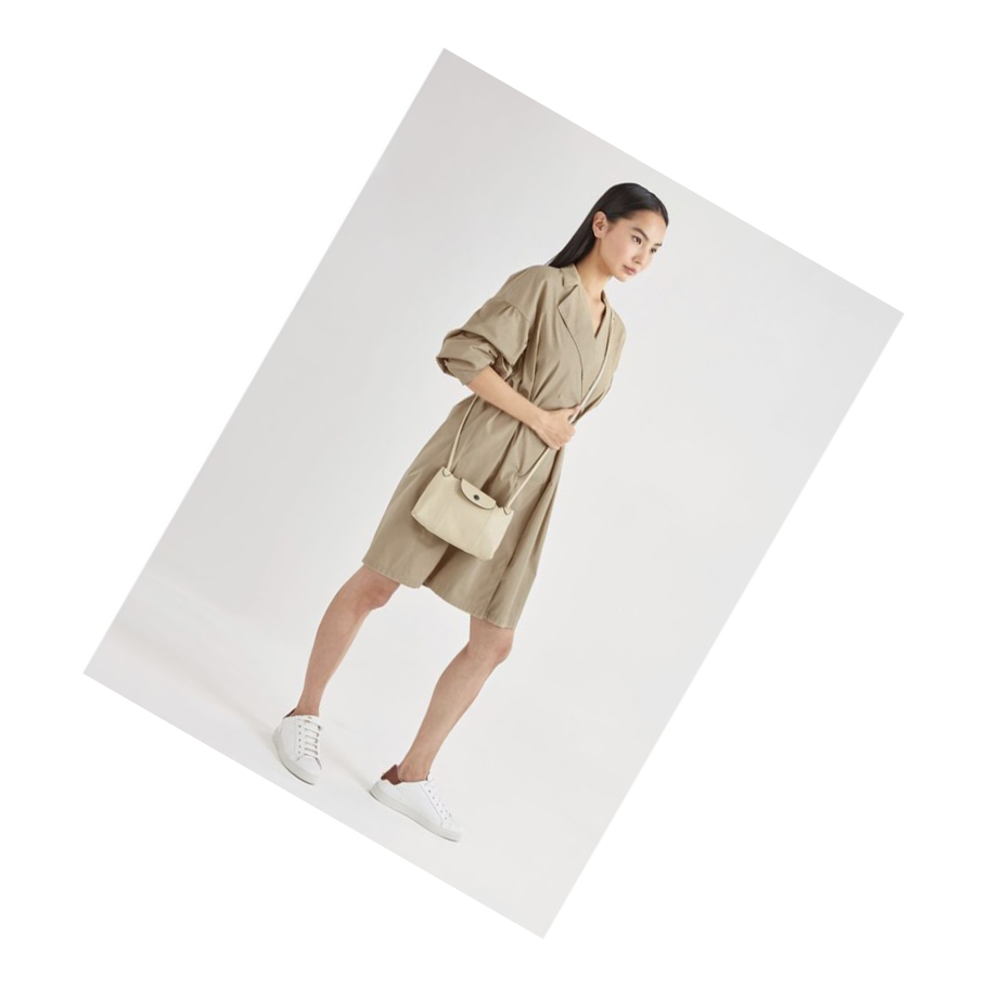 Longchamp Le Pliage Cuir Naisten Crossbody Laukut Beige | Fi-OWUS593