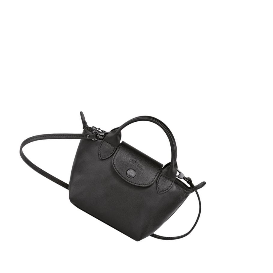 Longchamp Le Pliage Cuir Naisten Crossbody Laukut Mustat | Fi-RZNY487