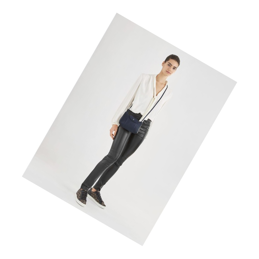 Longchamp Le Pliage Cuir Naisten Crossbody Laukut Laivastonsininen | Fi-SFLQ143