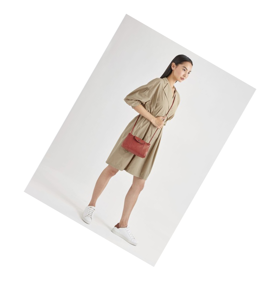 Longchamp Le Pliage Cuir Naisten Crossbody Laukut Punainen | Fi-URNG704