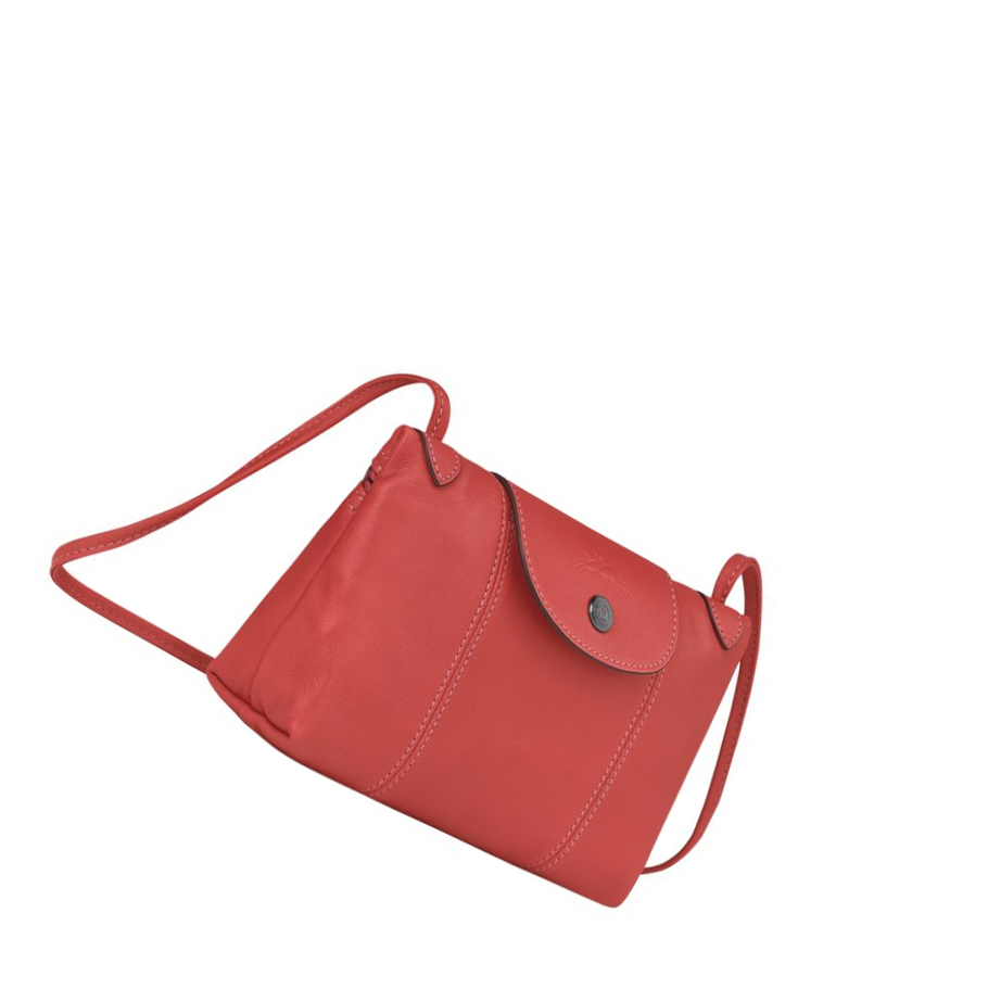 Longchamp Le Pliage Cuir Naisten Crossbody Laukut Punainen | Fi-URNG704