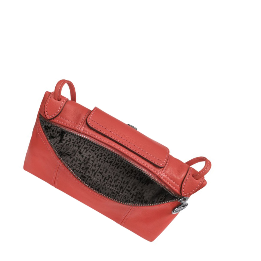 Longchamp Le Pliage Cuir Naisten Crossbody Laukut Punainen | Fi-URNG704