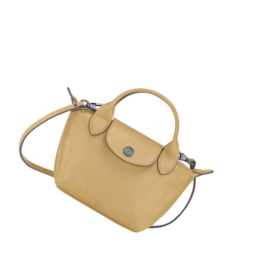 Longchamp Le Pliage Cuir Naisten Crossbody Laukut Beige | Fi-ZSTD427