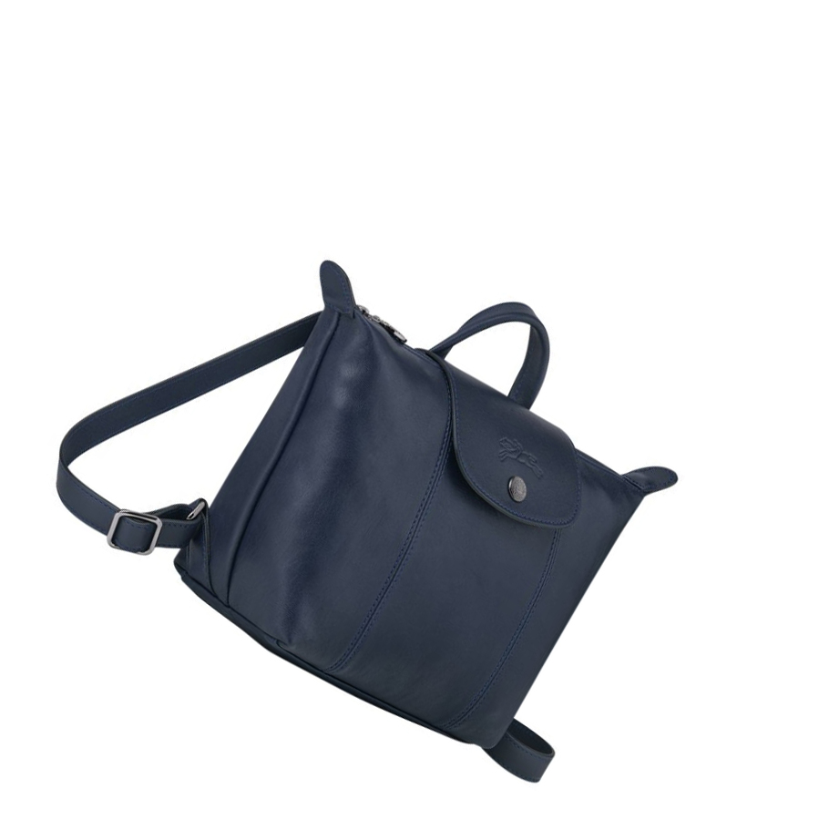Longchamp Le Pliage Cuir Naisten Reppu Laivastonsininen | Fi-XGBC593