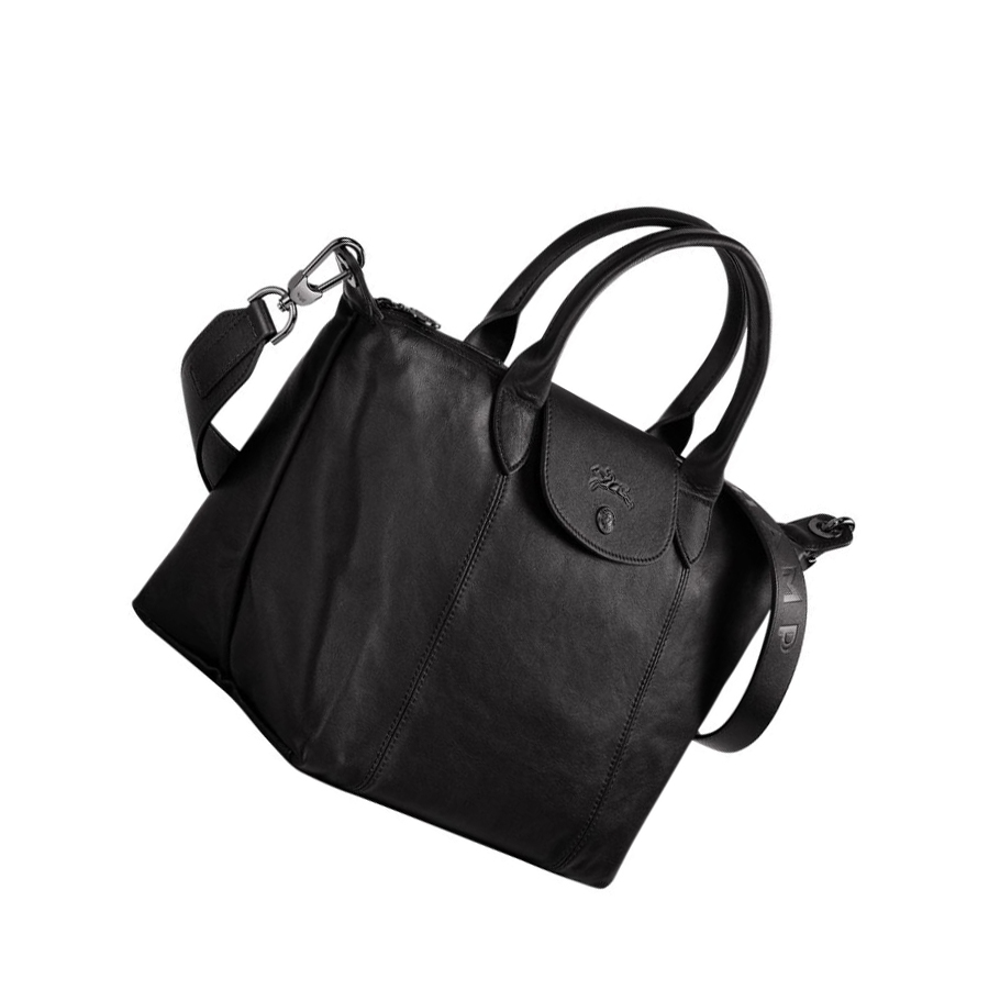 Longchamp Le Pliage Cuir S Naisten Käsilaukut Mustat | Fi-CIBZ352