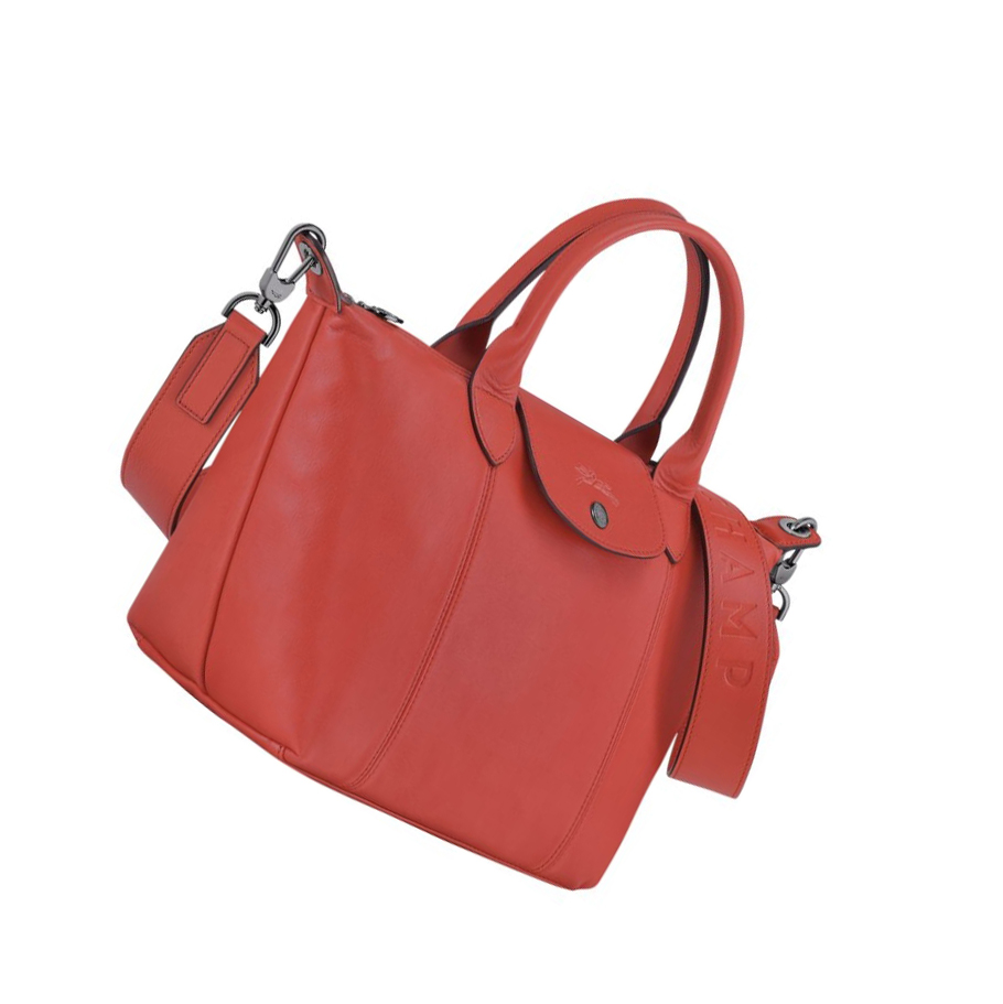 Longchamp Le Pliage Cuir S Naisten Käsilaukut Punainen | Fi-EXIG104