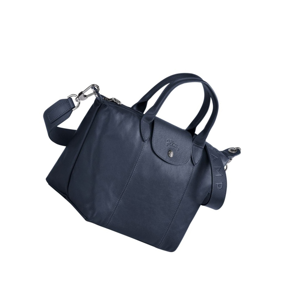 Longchamp Le Pliage Cuir S Naisten Käsilaukut Laivastonsininen | Fi-NZXG134