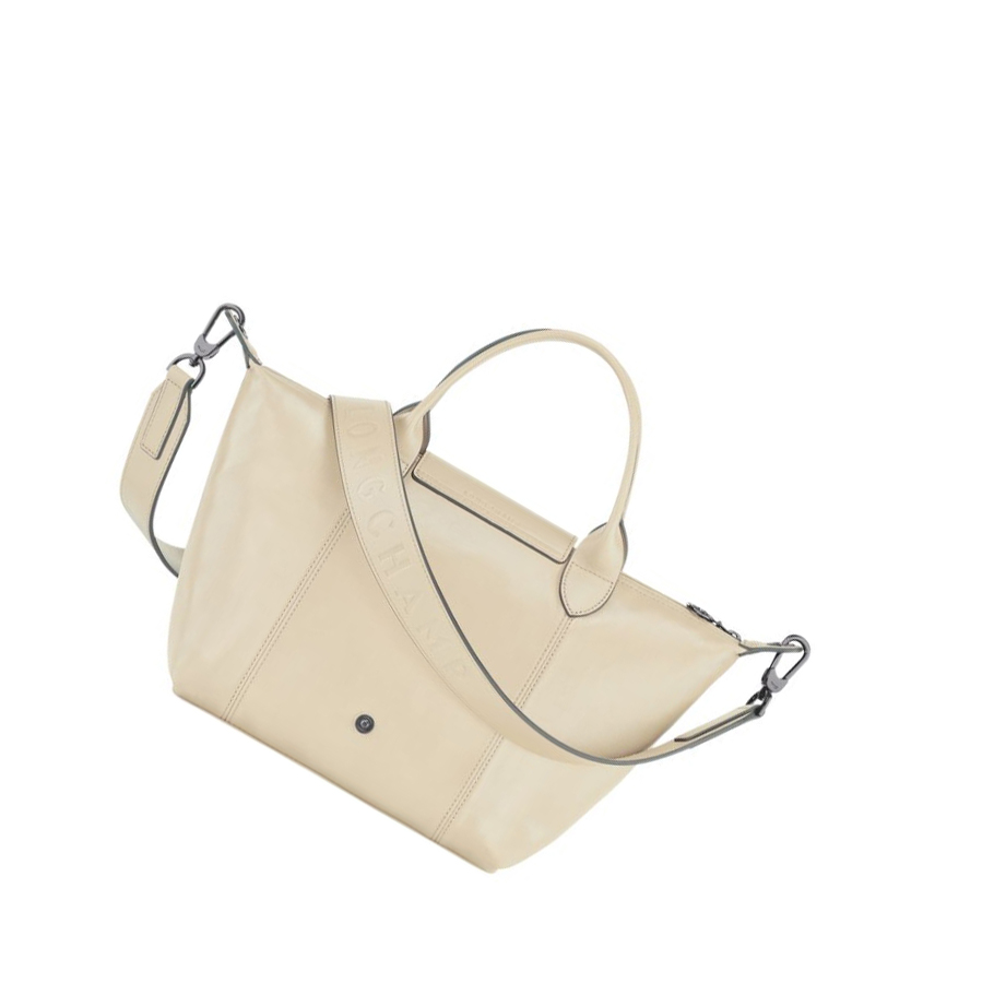 Longchamp Le Pliage Cuir S Naisten Käsilaukut Beige | Fi-VFOK851