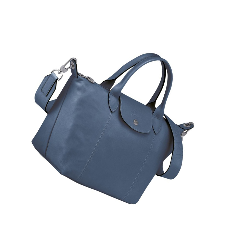 Longchamp Le Pliage Cuir S Naisten Käsilaukut Sininen | Fi-WXVY034