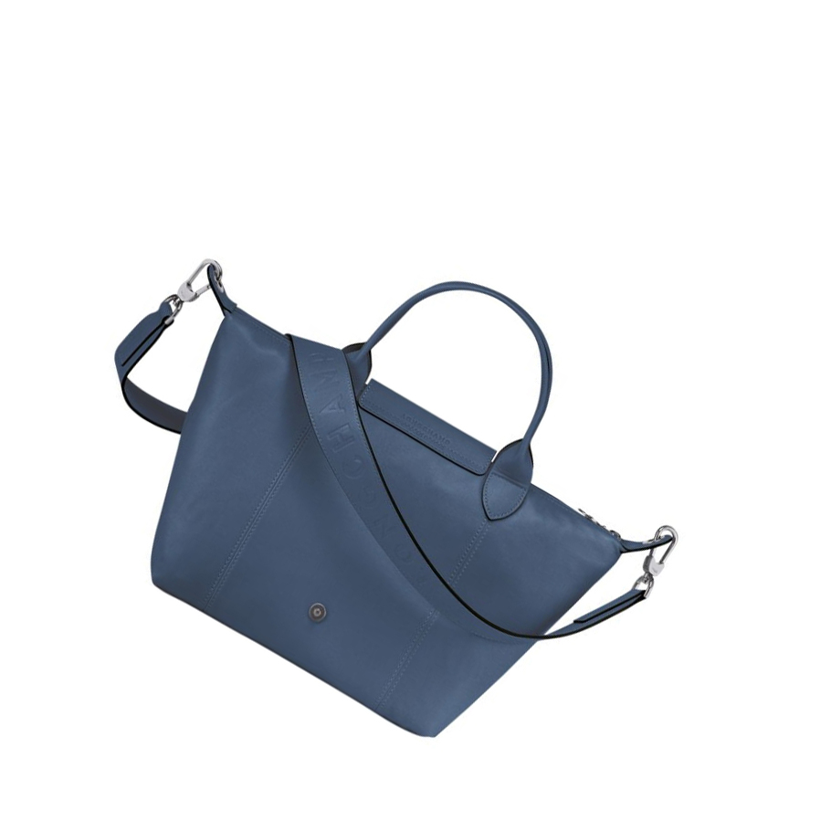 Longchamp Le Pliage Cuir S Naisten Käsilaukut Sininen | Fi-WXVY034