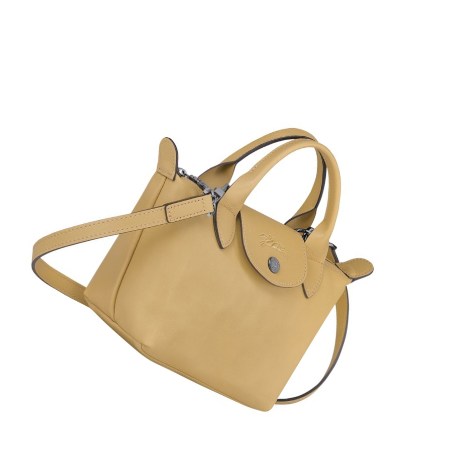 Longchamp Le Pliage Cuir XS Naisten Käsilaukut Beige | Fi-BSOM973