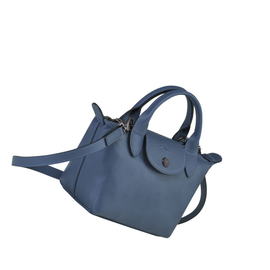 Longchamp Le Pliage Cuir XS Naisten Käsilaukut Sininen | Fi-EKJR872