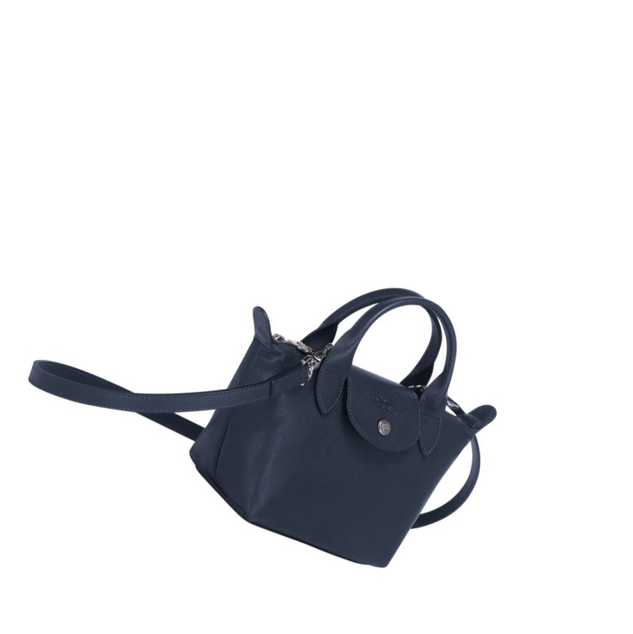 Longchamp Le Pliage Cuir XS Naisten Käsilaukut Laivastonsininen | Fi-VOMG805