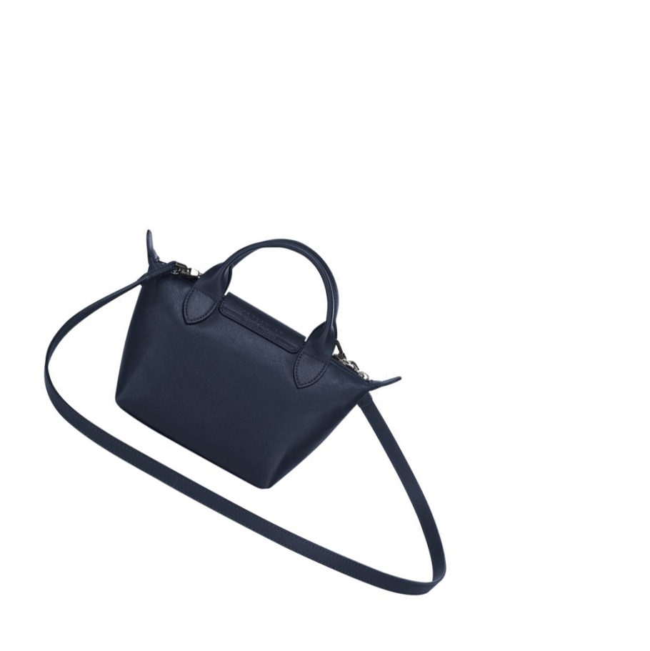 Longchamp Le Pliage Cuir XS Naisten Käsilaukut Laivastonsininen | Fi-VOMG805