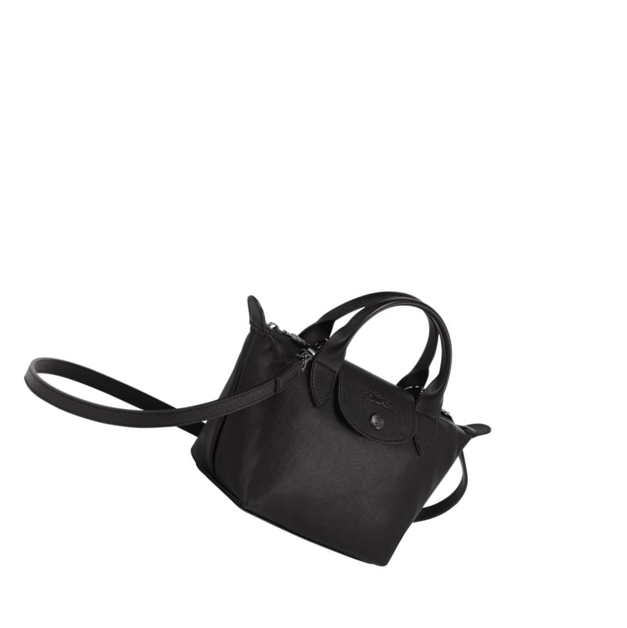 Longchamp Le Pliage Cuir XS Naisten Käsilaukut Mustat | Fi-WOUQ643