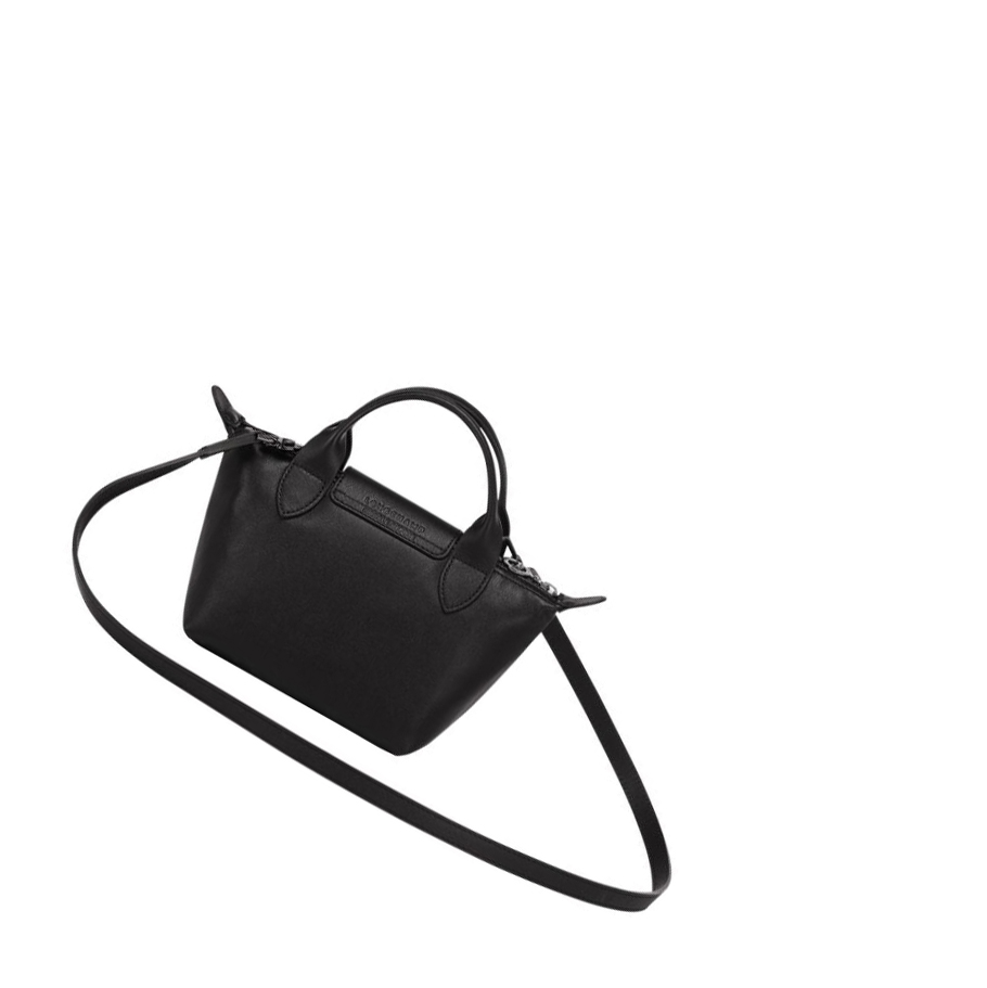 Longchamp Le Pliage Cuir XS Naisten Käsilaukut Mustat | Fi-WOUQ643