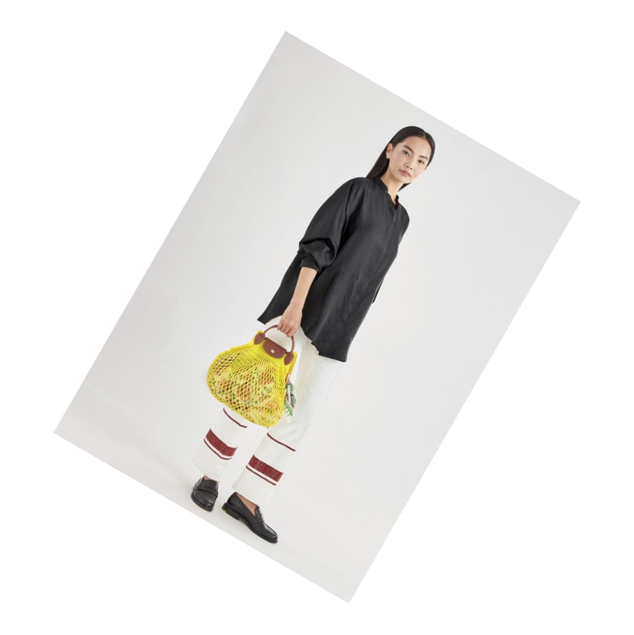 Longchamp Le Pliage Filet Naisten Olkalaukku Keltainen | Fi-YVWM675