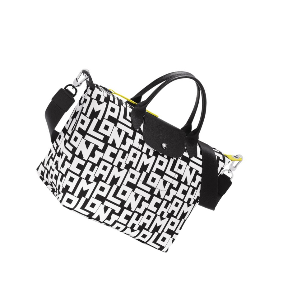 Longchamp Le Pliage Lgp M Naisten Käsilaukut Mustat Valkoinen | Fi-IGUQ783