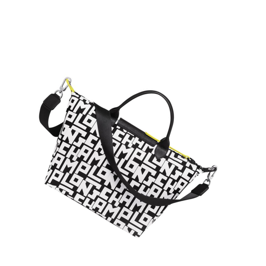 Longchamp Le Pliage Lgp M Naisten Käsilaukut Mustat Valkoinen | Fi-IGUQ783