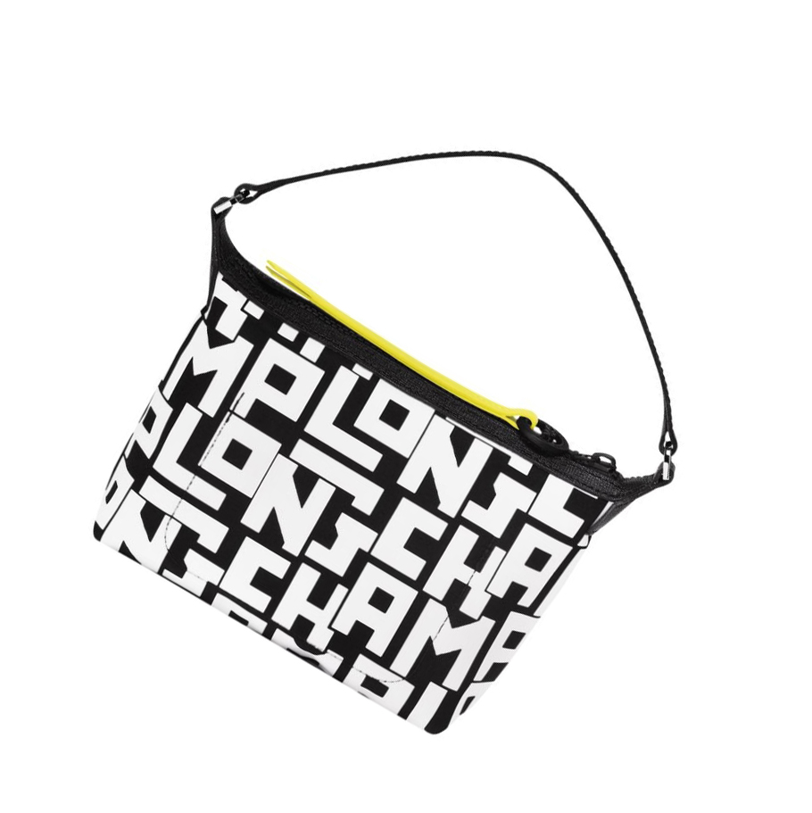 Longchamp Le Pliage Lgp Naisten Pouches Mustat Valkoinen | Fi-YBZN768