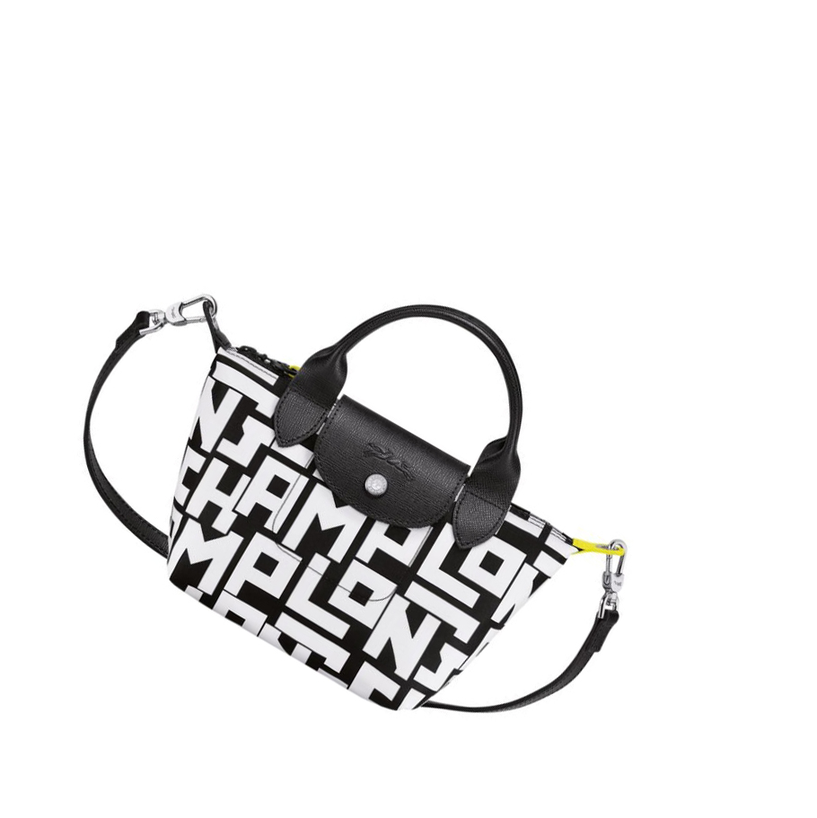 Longchamp Le Pliage Lgp XS Naisten Käsilaukut Mustat Valkoinen | Fi-DWAV764