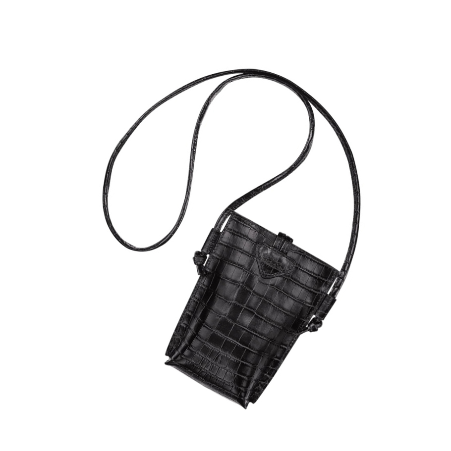 Longchamp Roseau Croco Naisten Suojakuori Mustat | Fi-XSBU094