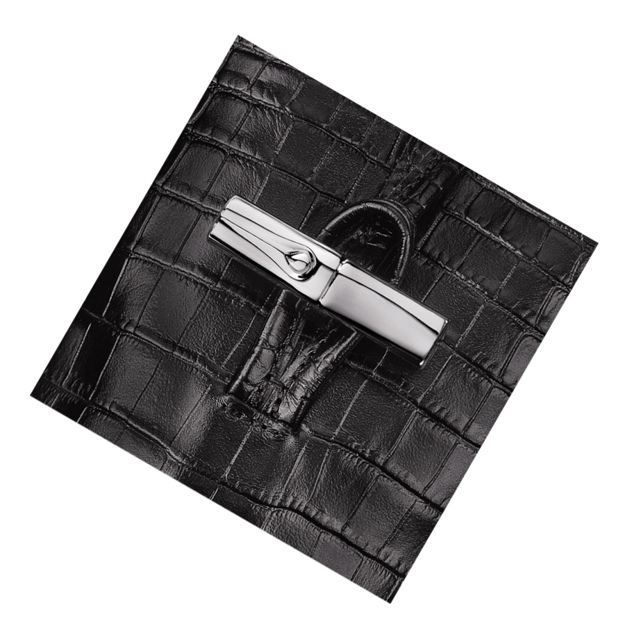 Longchamp Roseau Croco Naisten Suojakuori Mustat | Fi-XSBU094