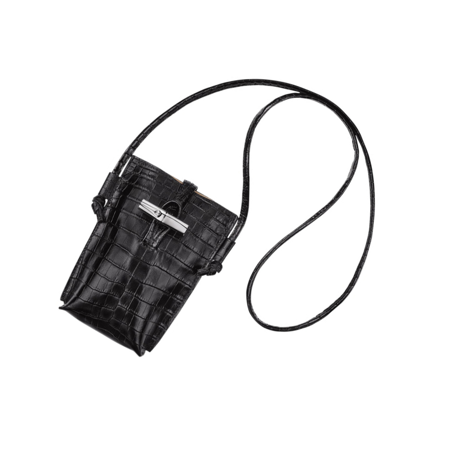 Longchamp Roseau Croco Naisten Suojakuori Mustat | Fi-XSBU094