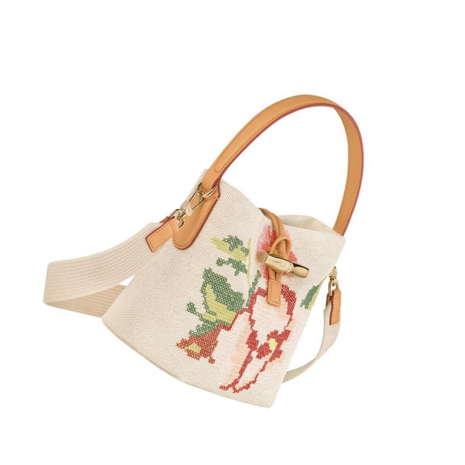 Longchamp Roseau Essential Fleurs S Naisten Käsilaukut Pinkki | Fi-XUNF352