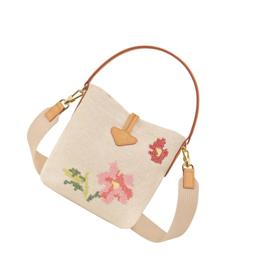 Longchamp Roseau Essential Fleurs S Naisten Käsilaukut Pinkki | Fi-XUNF352