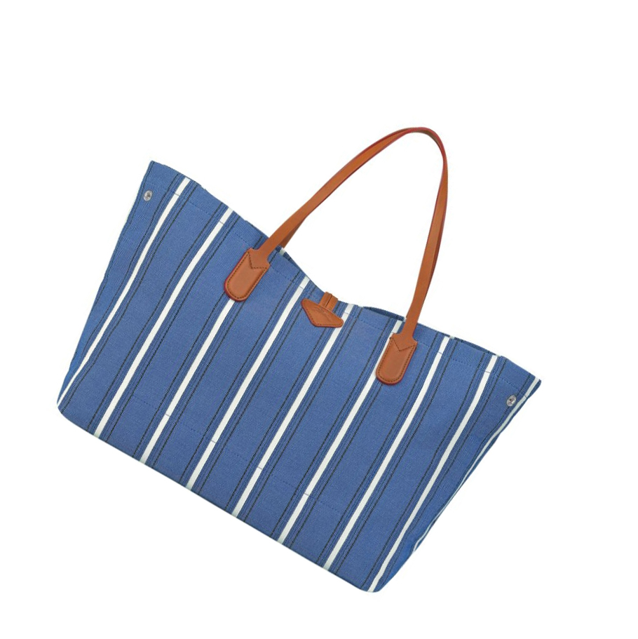 Longchamp Roseau Essential Rayé L Naisten Olkalaukku Sininen | Fi-BSDO189