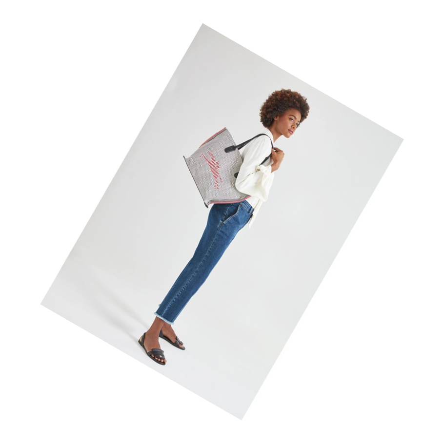 Longchamp Roseau Essential Rayé L Naisten Ostoskassit Laivastonsininen | Fi-FYKC149