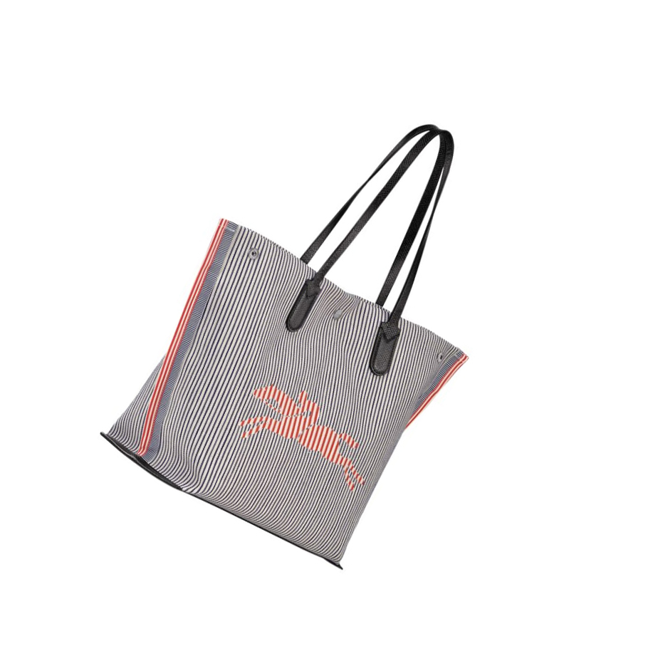 Longchamp Roseau Essential Rayé L Naisten Ostoskassit Laivastonsininen | Fi-FYKC149