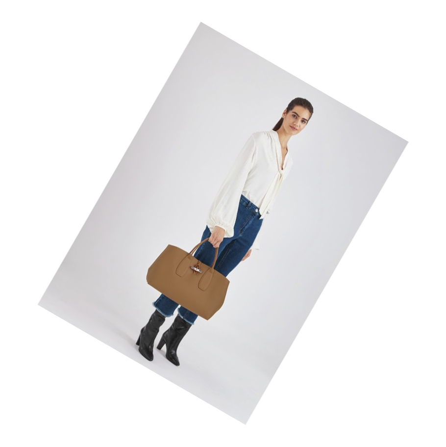 Longchamp Roseau L Naisten Käsilaukut Beige | Fi-XNCJ083