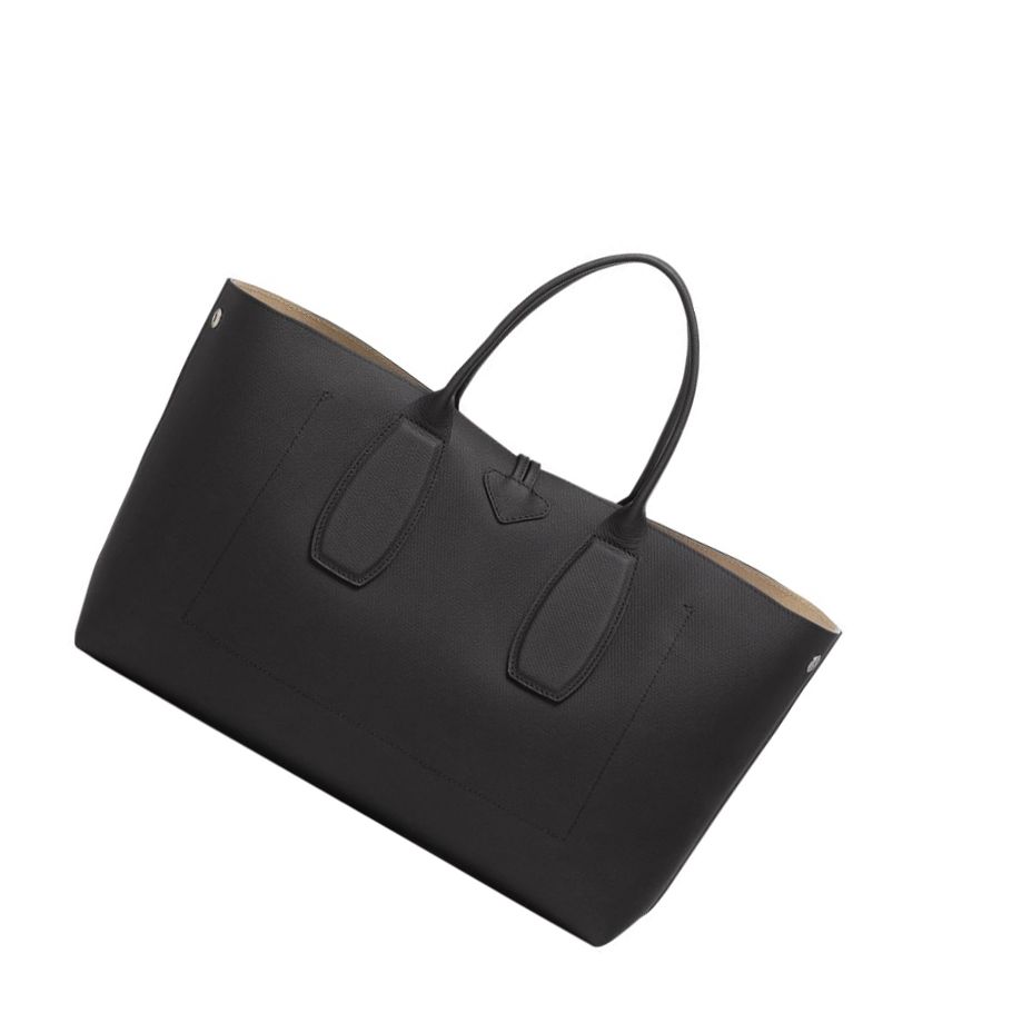Longchamp Roseau L Naisten Käsilaukut Mustat | Fi-TUEX156
