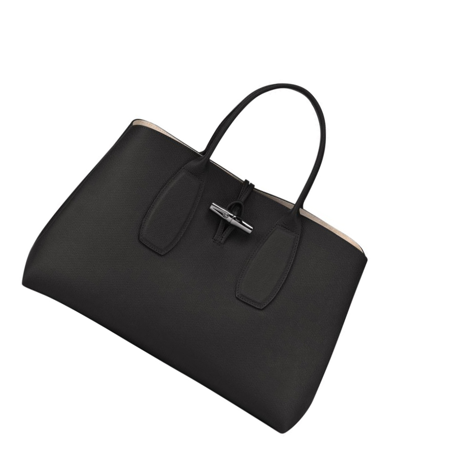 Longchamp Roseau L Naisten Käsilaukut Mustat | Fi-TUEX156