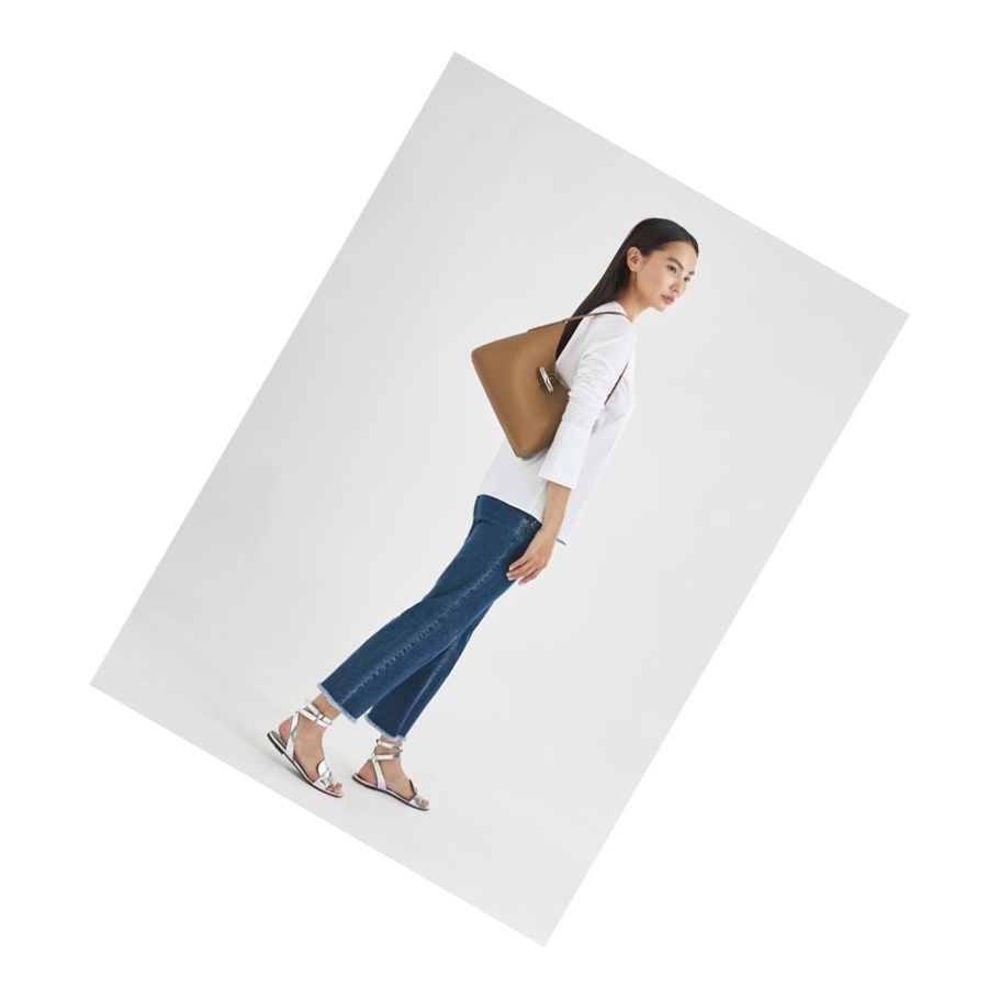 Longchamp Roseau M Naisten Olkalaukku Beige | Fi-GJRV260