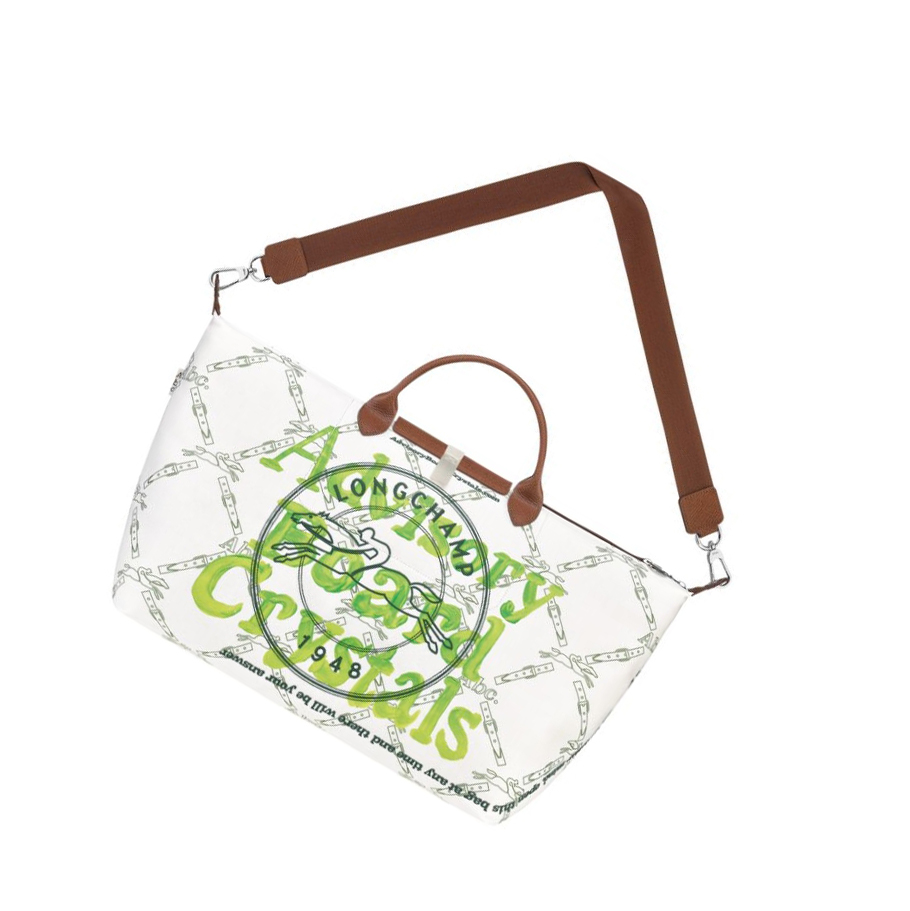 Longchamp X Abc Highart For Hs Naisten Matkakassit Valkoinen Vihreä | Fi-HENP057