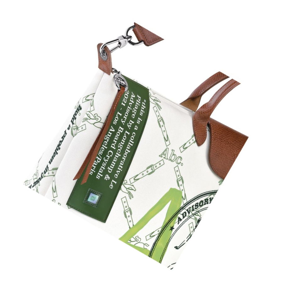 Longchamp X Abc Highart For Hs Naisten Matkakassit Valkoinen Vihreä | Fi-HENP057