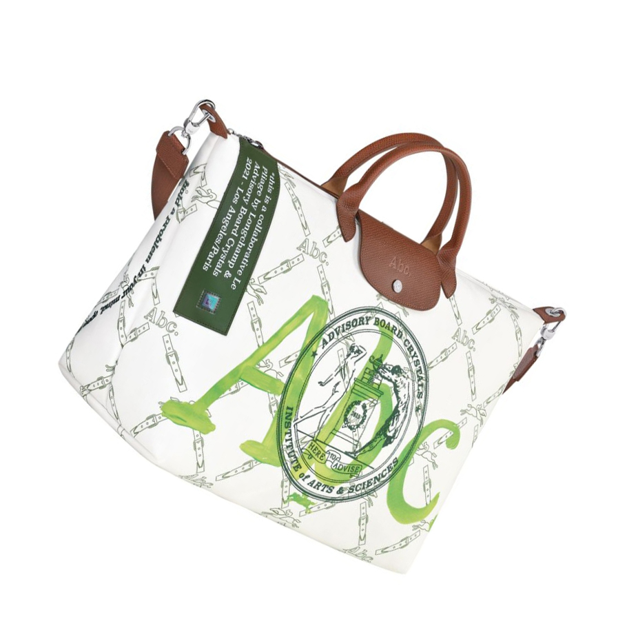 Longchamp X Abc Highart For Hs Naisten Matkakassit Valkoinen Vihreä | Fi-HENP057