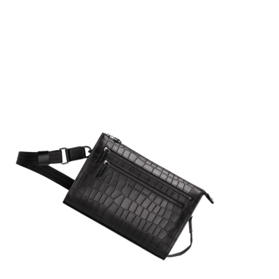 Longchamp Croco Block Naisten Crossbody Laukut Mustat | Fi-IDCH486