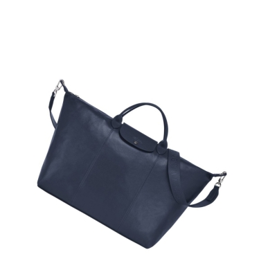 Longchamp Le Pliage Cuir L Naisten Matkakassit Laivastonsininen | Fi-HUIB687
