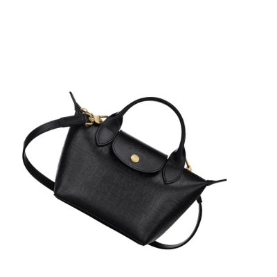 Longchamp Le Pliage Cuir Lgp XS Naisten Käsilaukut Mustat | Fi-LFNX415