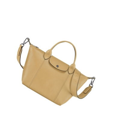 Longchamp Le Pliage Cuir S Naisten Käsilaukut Beige | Fi-BOTY206
