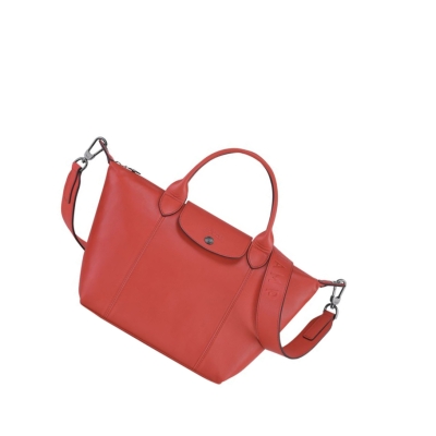 Longchamp Le Pliage Cuir S Naisten Käsilaukut Punainen | Fi-EXIG104