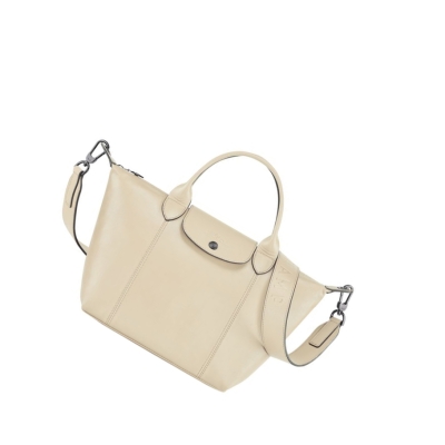 Longchamp Le Pliage Cuir S Naisten Käsilaukut Beige | Fi-VFOK851